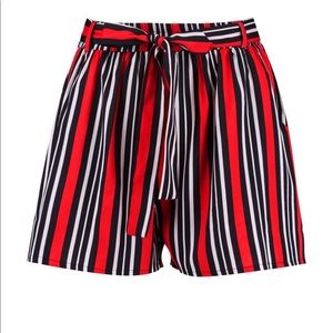 Striped tie belt shorts!!